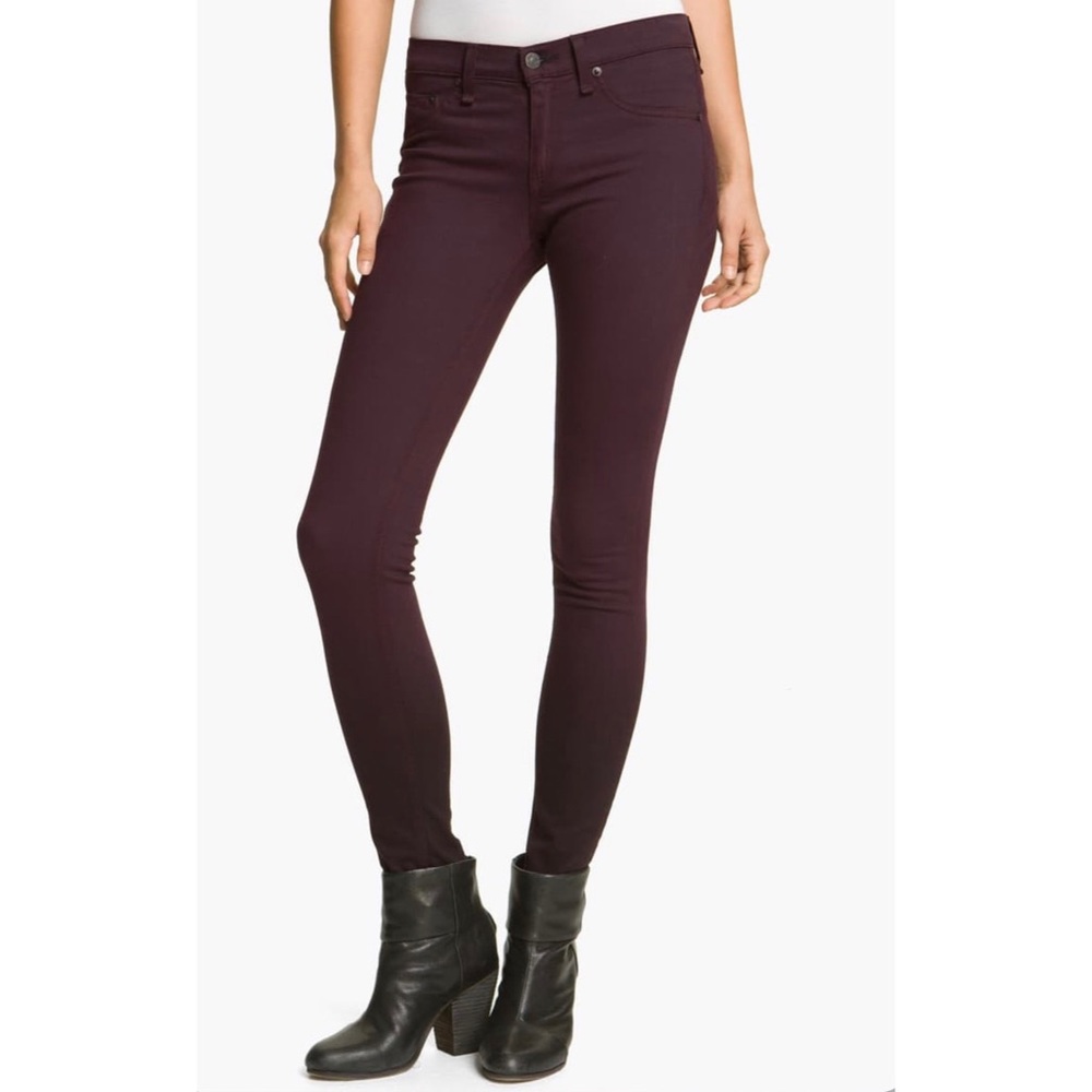 RAG & BONE, Coated Wine Leggings Skinny Jeans